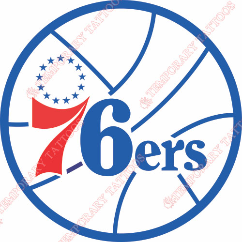 Philadelphia 76ers Customize Temporary Tattoos Stickers NO.1147